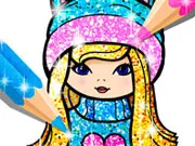 Girls Coloring Book Glitter